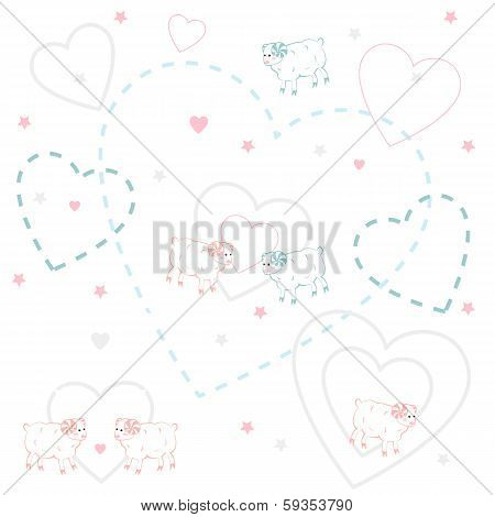 Seamless pattern with sheep