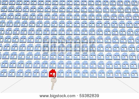 3d model house symbol set and key