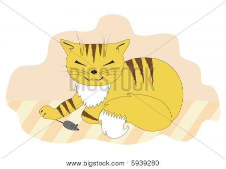 Кошка с помощью мыши