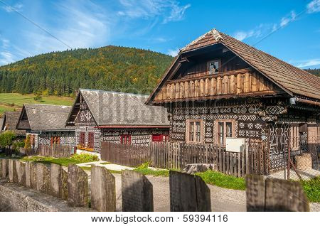 Wooden Houses In Village Cicmany