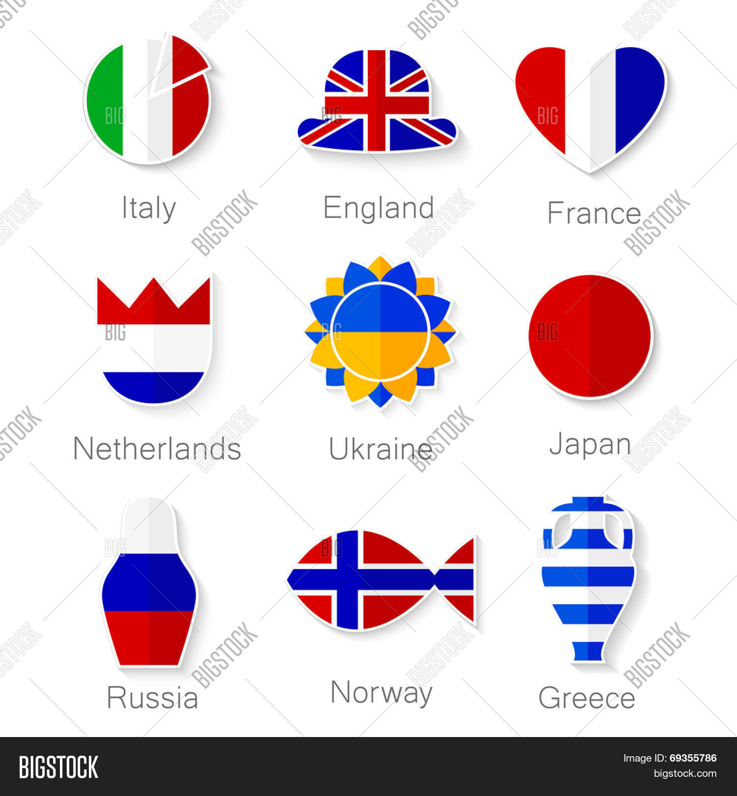 Flat Set Icons Vector & Photo (Free Trial) | Bigstock