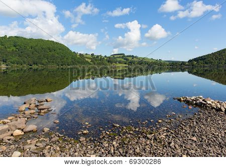 Ullswater by Pooley Bridge Lake District Cumbria England UK blue sky on beautiful summer day