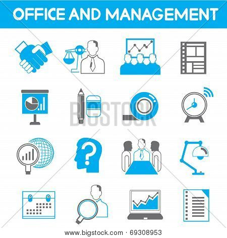 office icons, blue theme