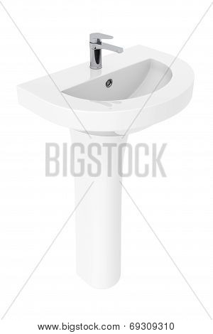 Washbasin With Chrome Faucet
