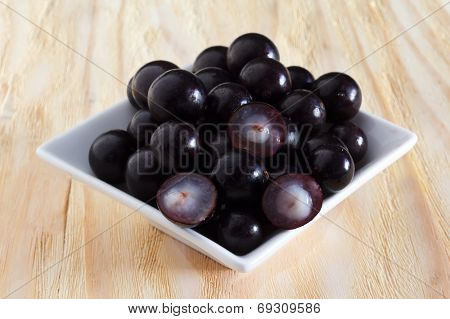 Brazilian Berry Jaboticaba In White Bowl