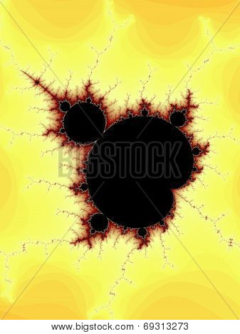 Abstraction fractal background in a yellow colors