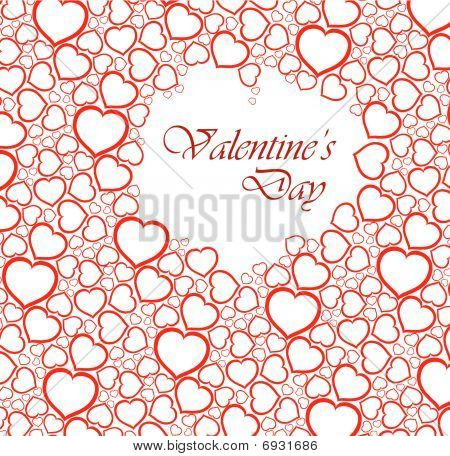 Love Vector Background Made From Red Hearts