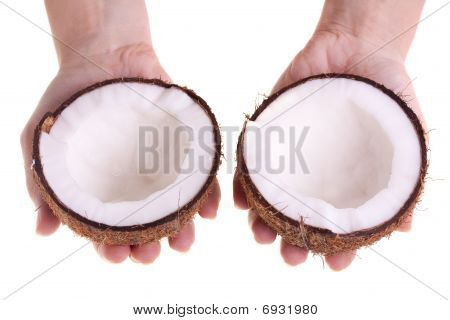 Elinde Hindistan cevizi