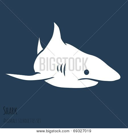 Danger Shark silhouettes set.