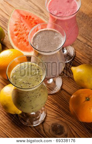 Healthy Diet, Protein Shakes And Fruits