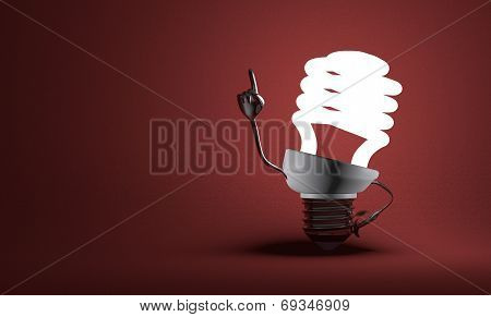 Spiral Light Bulb Character In Moment Of Insight