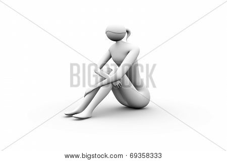 girl sits