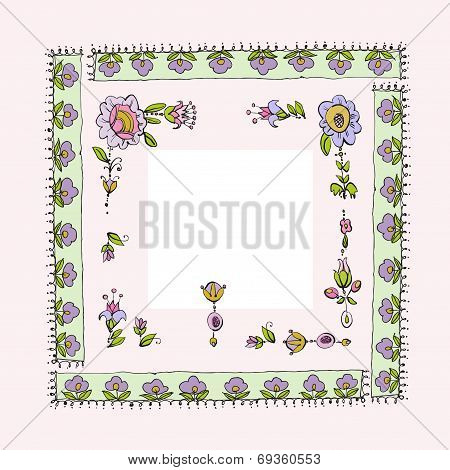 Vector illustration of vintage floral frame