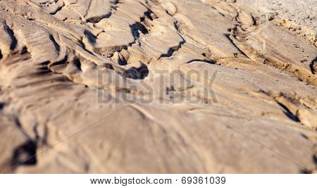 Sand Surface With The Relief Formed By Water Currents