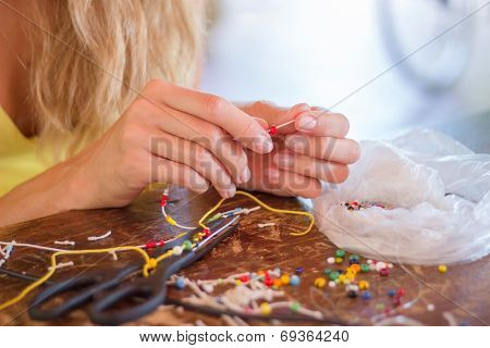 Craft. Hobby. Making Bracelet