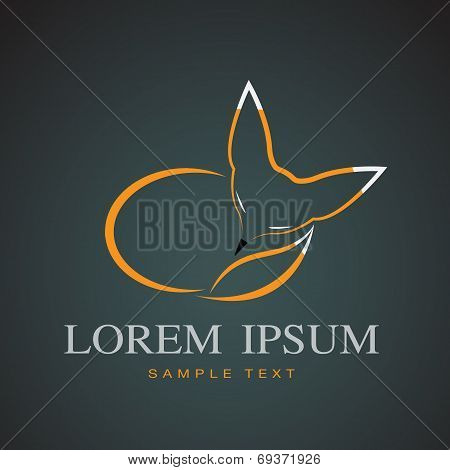 Vector Image Of Orange Fox Sleeping.