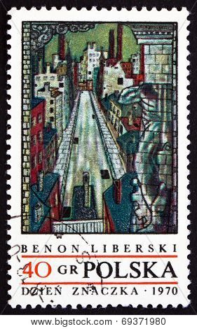 Postage Stamp Poland 1970 View Of Lodz, By Benon Liberski