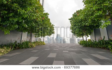 SINGAPORE - 2 JAN, 2014: The Pinnacle at Duxton unique housing project in Singapore, it features the world's two longest sky gardens of 500 meters each which link seven buildings. Famous attraction 