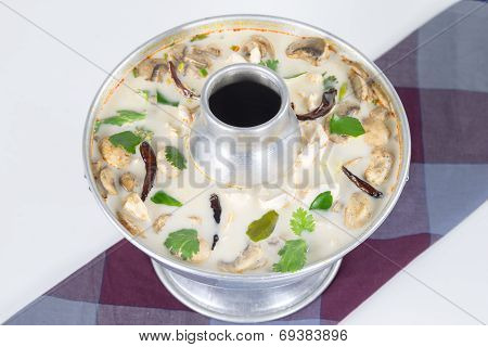 Spicy Coconut Soup With Chicken. Thai Call 