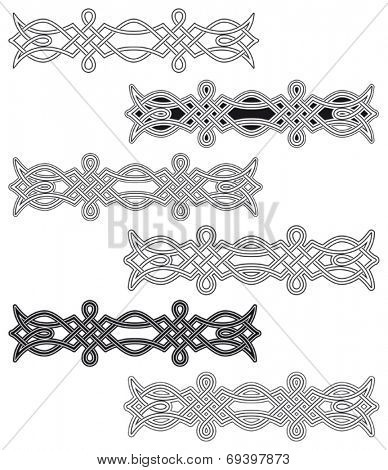 Celtic knot six different arrangements