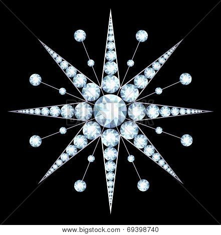 Diamond brooch