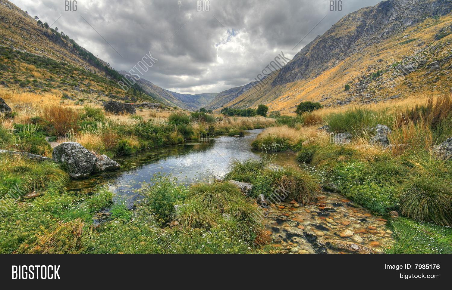 Valley Between Two Hills Image & Photo Bigstock