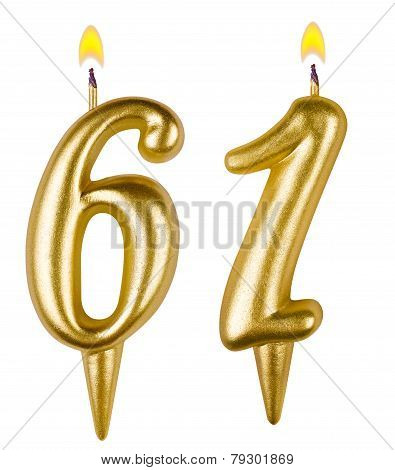 Birthday Candles Number Sixty One