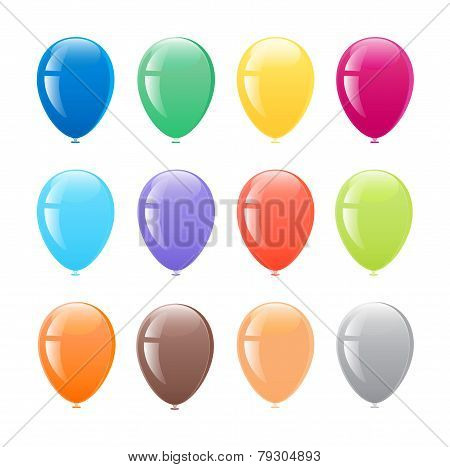 Multi-colored balloons.