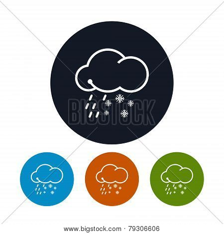 Icon sleet ,   vector illustration
