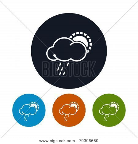 Icon sun with rain ,   vector illustration