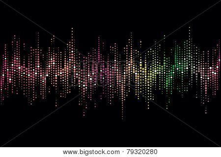 Halftone colorful sound wave pattern modern music design element