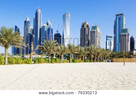 Horizontal View Of Skyscrapers And Jumeirah Beach