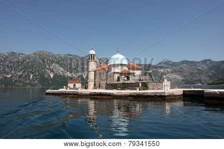 PERAST, MONTENEGRO - JUNE 08: Church of Our Lady of the Rocks, Perast, Montenegro, on June 08, 2012 