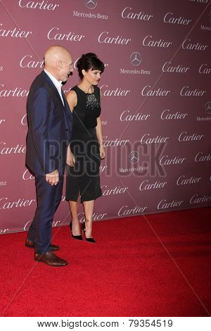 LOS ANGELES - JAN 3:  Patrick Stewart, Carla Gugino at the Palm Springs Film Festival Gala at a Convention Center on January 3, 2014 in Palm Springs, CA