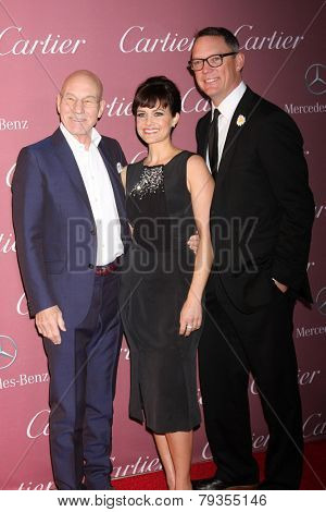 LOS ANGELES - JAN 3:  Patrick Stewart, Carla Gugino, Matthew Lillard at the Palm Springs Film Festival Gala at a Convention Center on January 3, 2014 in Palm Springs, CA