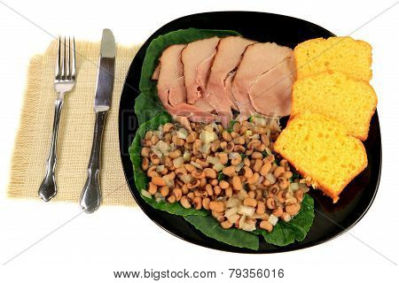 Served American South Tradition New Years Day Meal