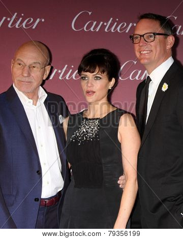 LOS ANGELES - JAN 3:  Patrick Stewart, Carla Gugino, Matthew Lillard at the Palm Springs Film Festival Gala at a Convention Center on January 3, 2014 in Palm Springs, CA