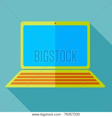 Modern flat design concept icon  computer and laptop. Vector ill