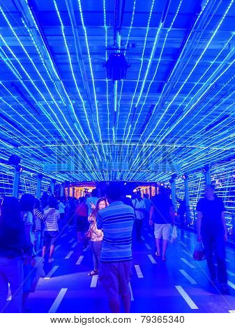 New Year 2015 Decoration Lighting At Skywalk, Ratchaprasong In Bangkok