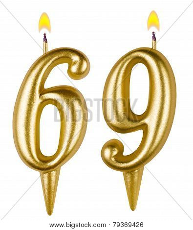 Birthday Candles Number Sixty Nine