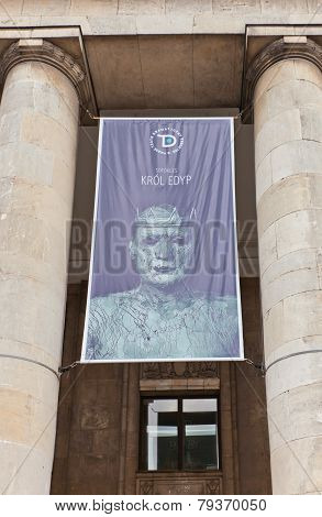 Poster Of Theatre Play Oedipus The King In Warsaw, Poland