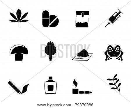 Silhouette Different kind of drug icons