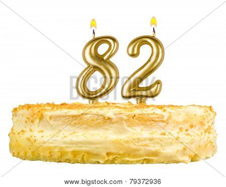 Birthday Cake With Candles Number Eighty Two