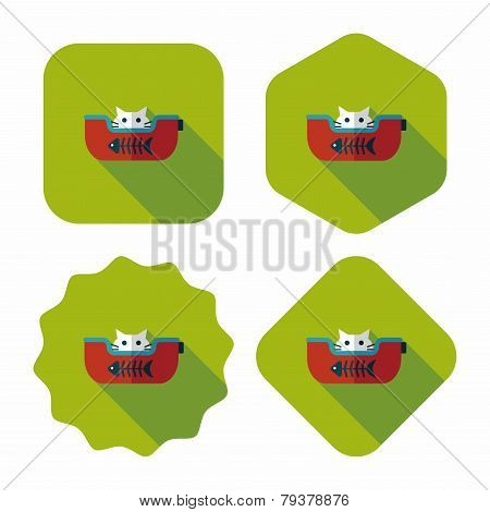 Pet Bed Flat Icon With Long Shadow,eps10