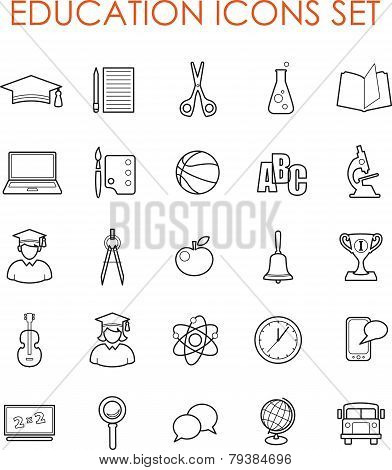 Flat education icons