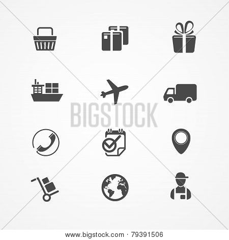 Vector Shipping, Logistics and cargo icon set