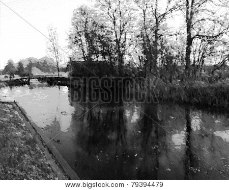 Little farm in wintertime