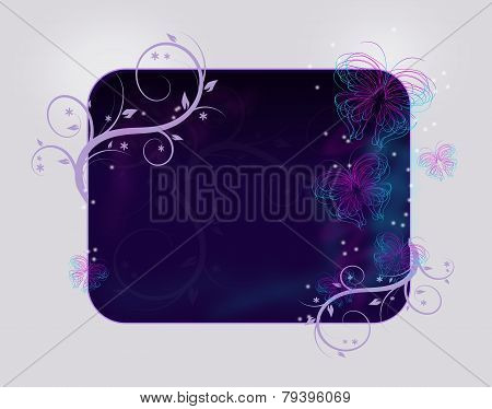 Butterflies On Dark Blue Background