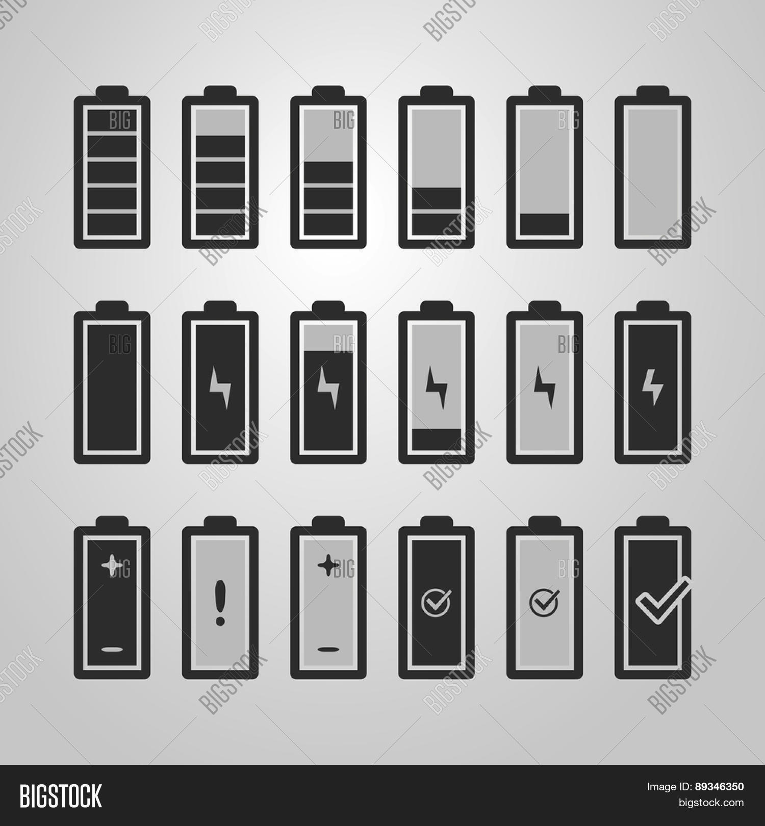 Black White Battery Vector & Photo (Free Trial) Bigstock