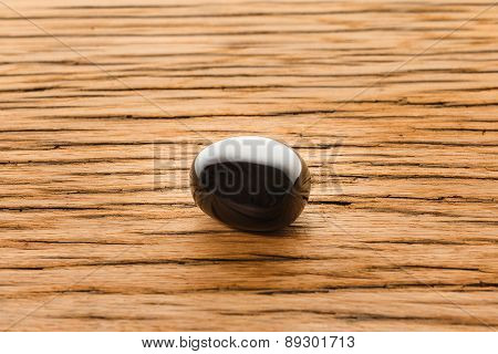 Obisdian On Oak Wood